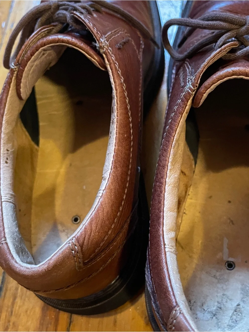 Vintage Unlabeled Men's Brown Leather Lace-Up Oxford Dress Shoes Mens Size 11
